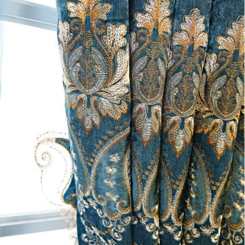 European style chenille embroidered curtain fabric