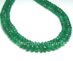 Emerald Rondelle Faceted (B Grade) Beads