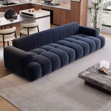 Modern Leather and Velvet Sofa for Comfortable Living