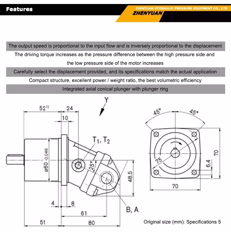 Rexroth A2FM63 series Axial piston quantitative motor High Speed Low Torque Piston Type Oil Motor A2FM63/61W-VAB010