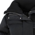 Custom Fashion Black Cropped Wool Down Jacket