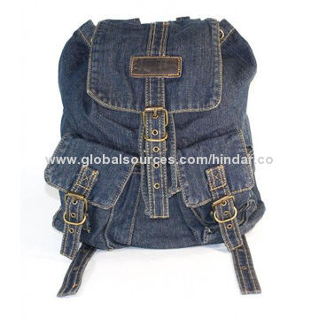 Denim Casual Leisure Backpack, Jeans Denim, Used as Denim School Daypack
