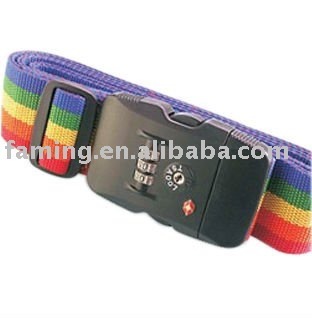 2"x72" 3 dial resetable luggage strap combination lock