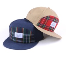 checked snapback cap/custom design snapback cap
