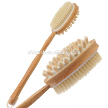 natural boar bristles bath brush with wooden handle