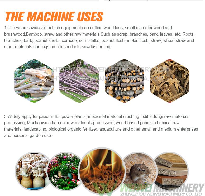 Weiwei wood chips grinder chipper for smoking meat