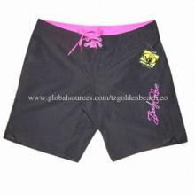 Girls Shorts with Polyester Microfiber with Leg Embroidery, Contrast Inner Waistband