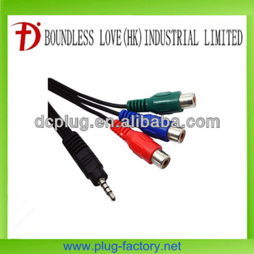 3 RCA to 3.5mm 4-pole audio video cable