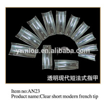 False Fake Artificial Clear Short Modern French Nail Tips