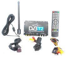 HDTV Car DVB-T2 Digital Tv Converter Car Tv Tuner Digital TV Set Top Box Automobile DTV box  With Two Tuner Antenna