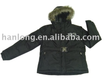 Lady's stock padded leisure jacket with hood