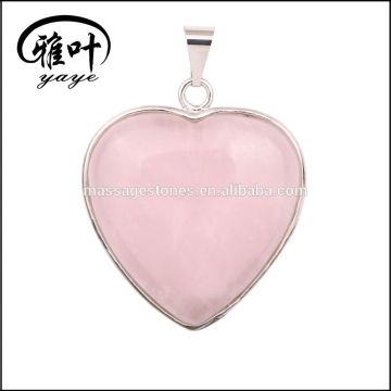 pink rose quartz stone pendant