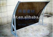 Awning with polycarbonate sheet