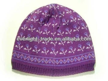100% Acrylic jacquard knitted hat