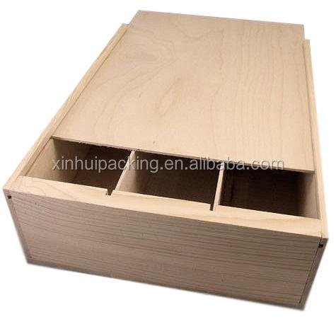 Custom High Quality 3 Bottles Wooden Wine Packaging Box