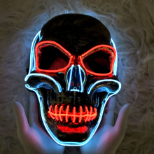 Scary LED Rave Mask - Luminous EL Wire Halloween Purge Mask