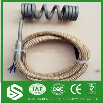 Injection mould coil and cable heater with thermocouple J