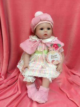 22" Winding pink silicone vinyl doll