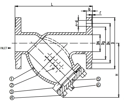 Cast Iron Y Strainer in DIN3202 F1 with Double Layer of Filter Pn15 Pn25