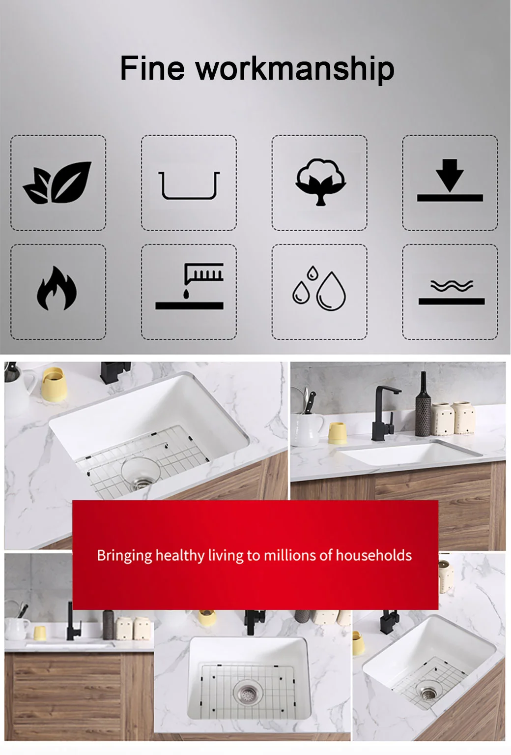 Cupc Certificare Ceramic Single-Slot Vegetable Sink