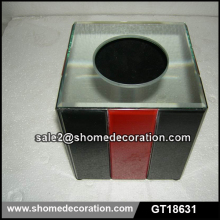 Fashion black red glass tissue box