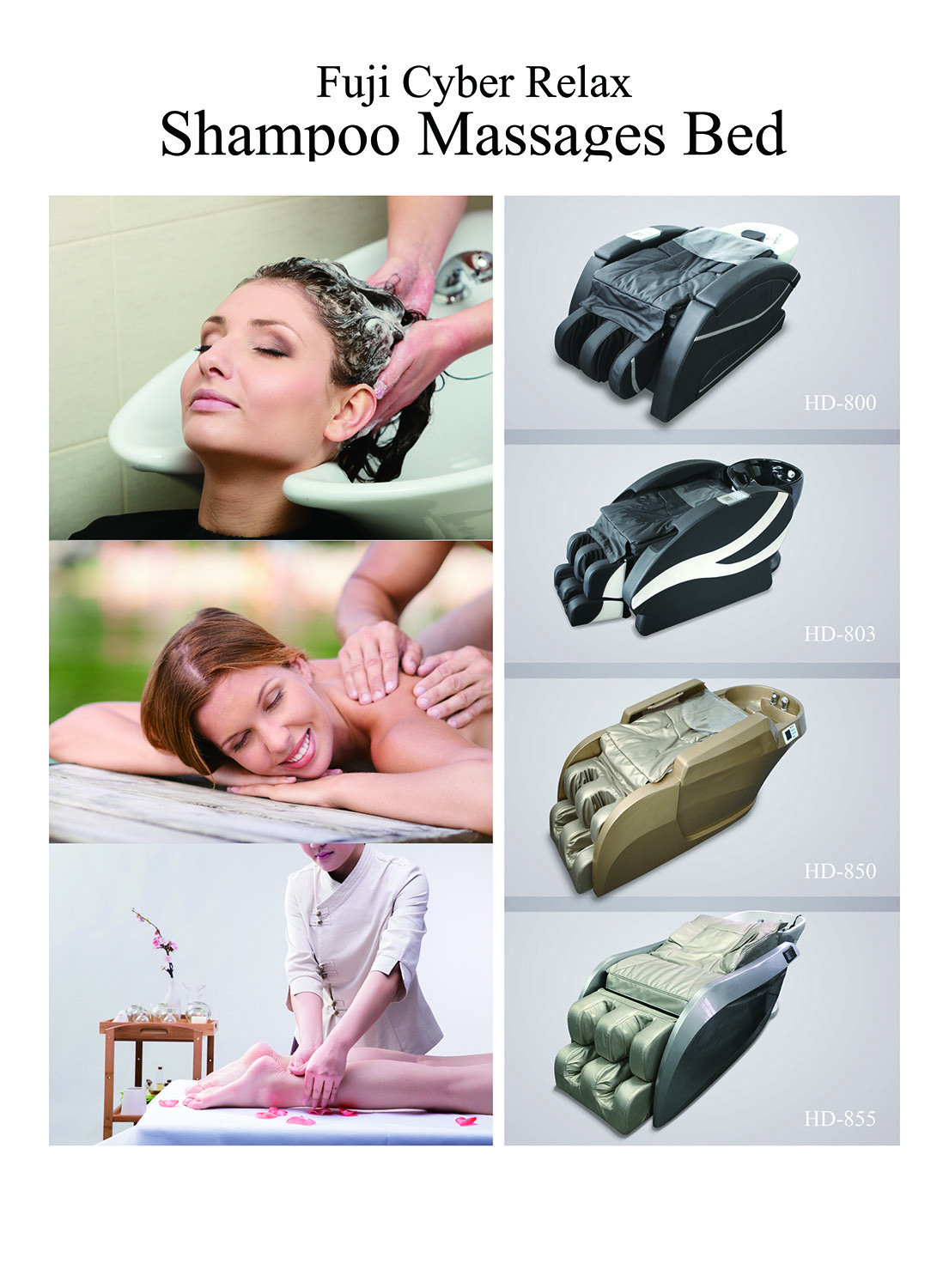 Shanghai Hengde full body massage hair salon shampoo massage chair bed 803