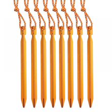 Aluminum Colorful Triangular Tent Stakes with Reflective Rope for Outdoor Activities