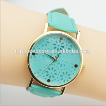 Fashion hot Geneva PU flower watch