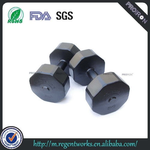 Factory supply whloesale sand filled plastic dumbbell