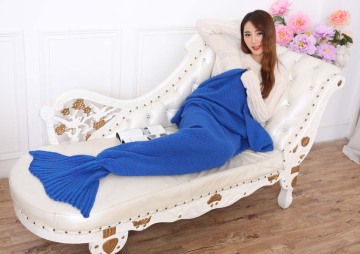 Custom Knitted Hand Crochet Blanket Mermaid Tail