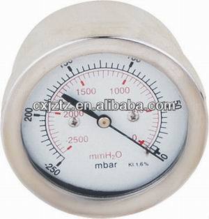 63mm Back St.St. Capsule Mbar Gas Pressure Gauge