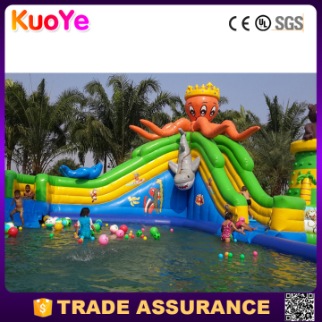 inflatable amusement park mobile waterpark with slider pool