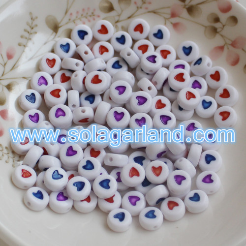 4x7MM Lovely Heart Style Coin Round Beads For Jewelry Making