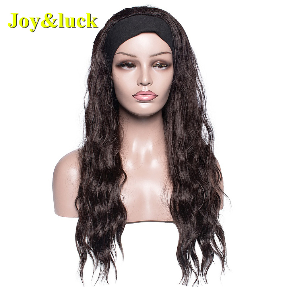 Wholesale Ladies African Wave Hairband Orange Yellow Hairband Natural Wavy Headband Wigs for Black Women Synthetic Hair Wigs