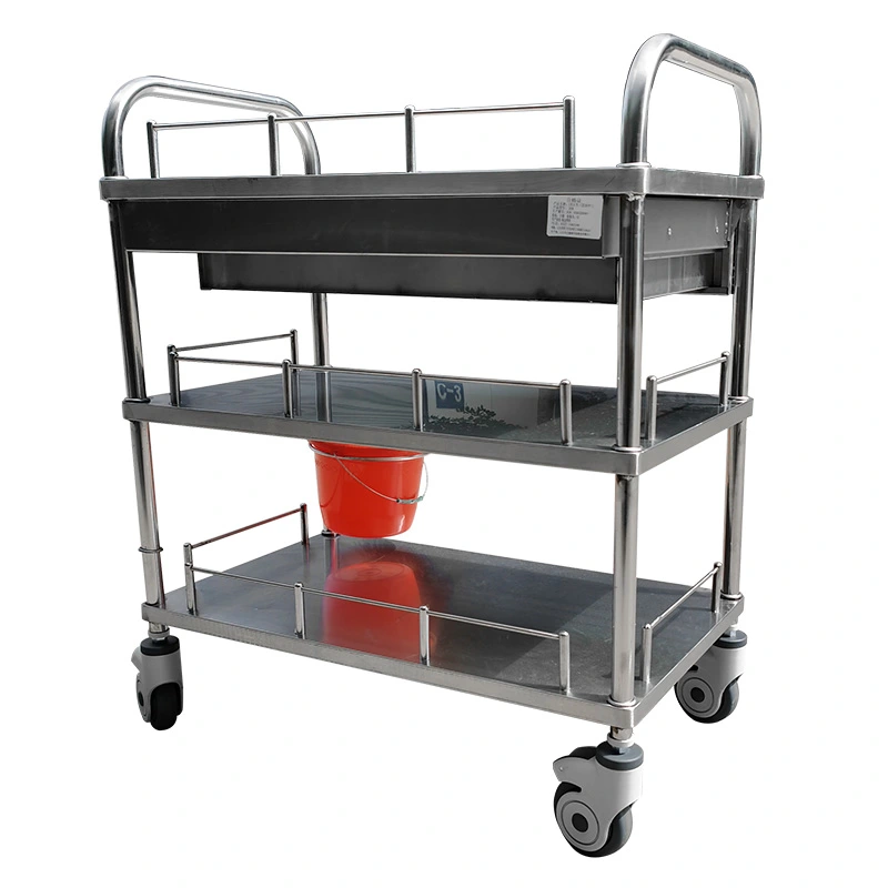 Stainless Steel Hotel Kitchen Dining Room Food Service Dining Cart Trolley