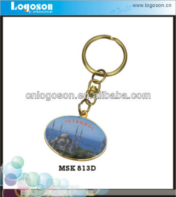 Epoxy Sticker Blue Spinning Keyring