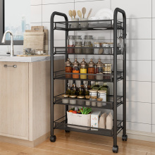 5 Layers Steel Kitchen Hand Trolley Movable Storage Rack
