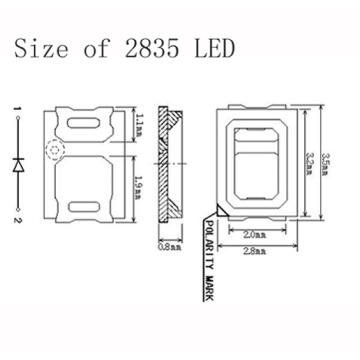 0,1 Вт 2835 SMD светодиодные красные фишки