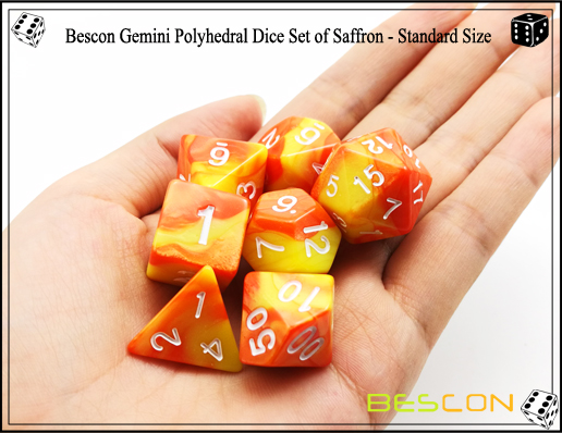 Bescon Juego de Dados Gemini de Saffron-2 Bescon Gemini Dice Set of Saffron-2