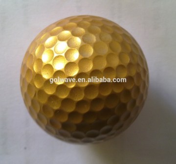 2layer high quality golden golf balls,colored golf ball,gold golf ball manufactory