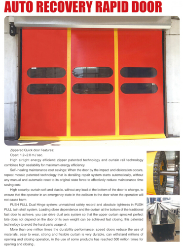 Self-repairing High Performance PVC Curtain Automatic Door