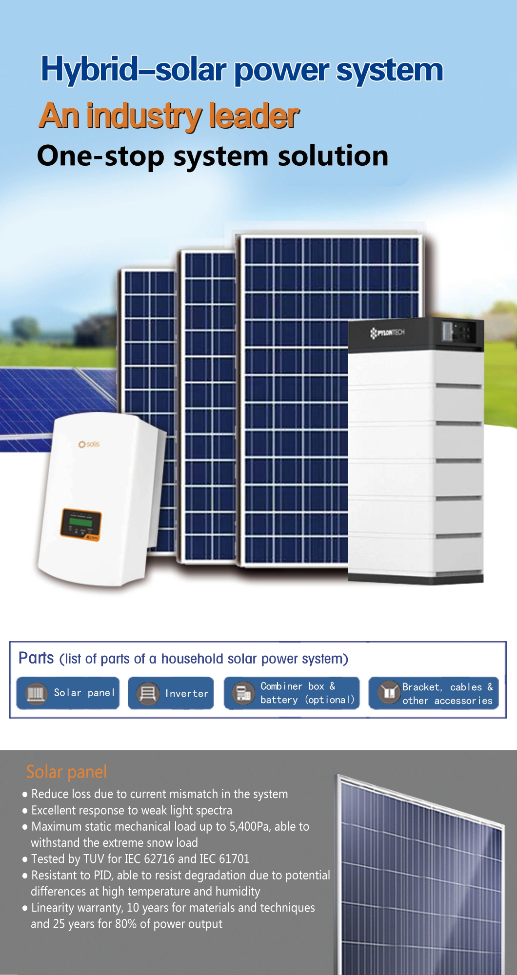 3kw Hybrid Home Solar Power System Ac Lithium Battery Solar Energy ...