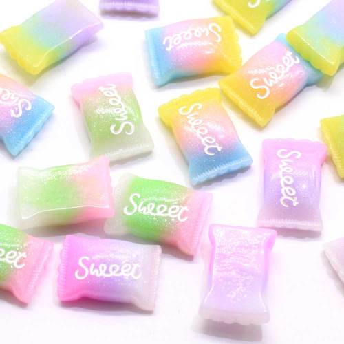 100pcs/bag Gradient Color Square Cube Sweet Mini Candy Beads Slime For DIY Craft Decor Charms Kids Toy Items