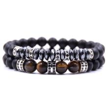 Pulsera de cuentas negras 2PCS