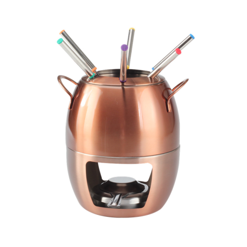 Copper painting Fondue Set