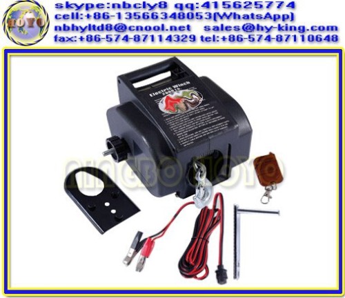 12 volt boat winch , CE compliant 2000lb portable small boat winch , wireless remote boat hoist winch for sale