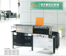 modern glass reception desk
