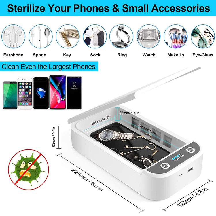 Wireless Charger foni UV Chiedza Sanitizer Bhokisi Yakakura