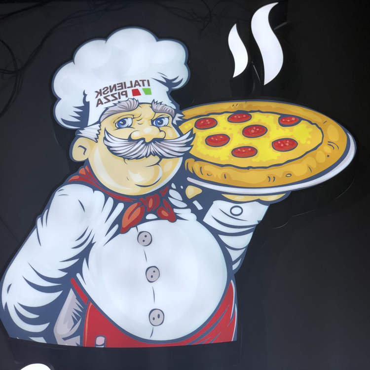 China Manufacturer Supplier Wall Mounted Outdoor Pizza Store Signage 3D Led Business Logo Sign