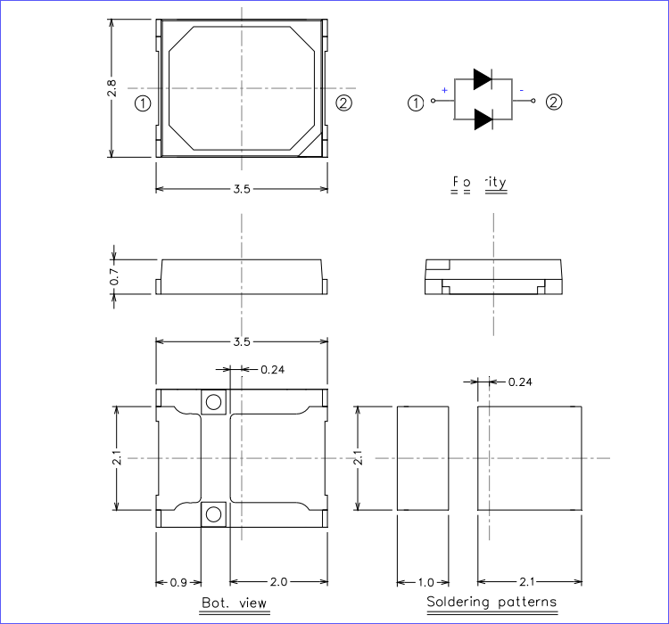 2835 SMD 2CHIPS LED